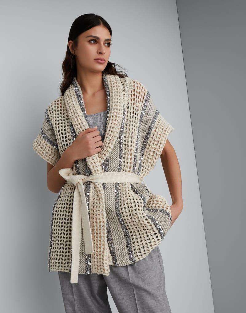 Brunello Cucinelli Bicolor Fibres Sleeveless Jacket
