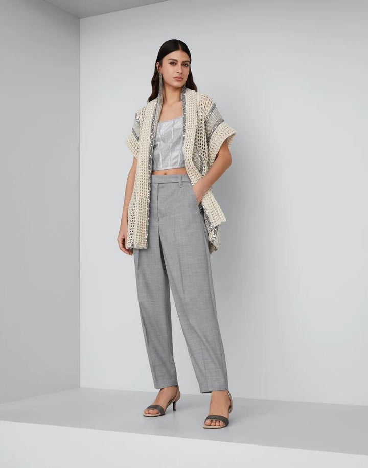 Brunello Cucinelli Bicolor Fibres Sleeveless Jacket
