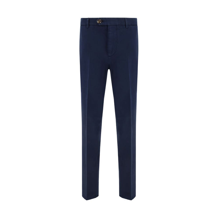 Brunello Cucinelli Blue Cotton Casual Pants