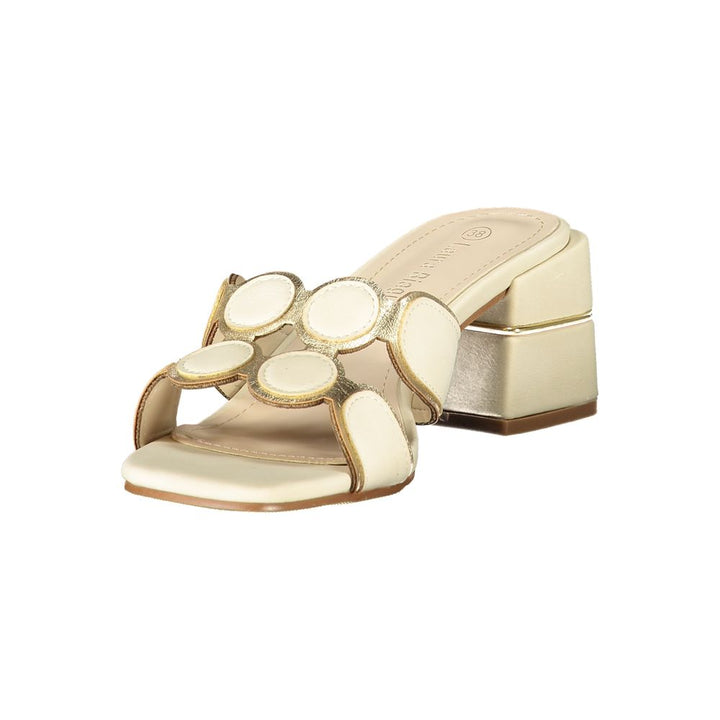 Laura Biagiotti Beige Polyurethane Women Sandal