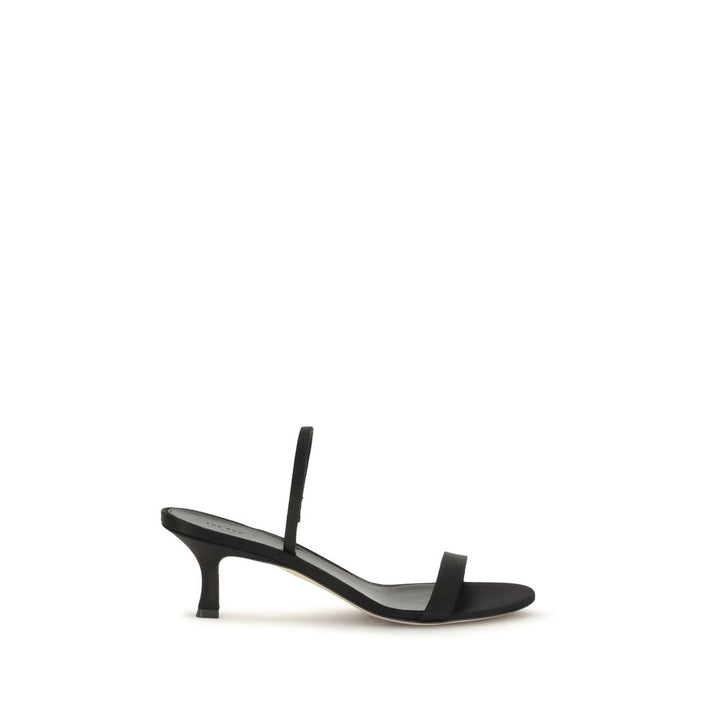 The Row Black Calf Leather Bos Taurus Stiletto Heel Sandals