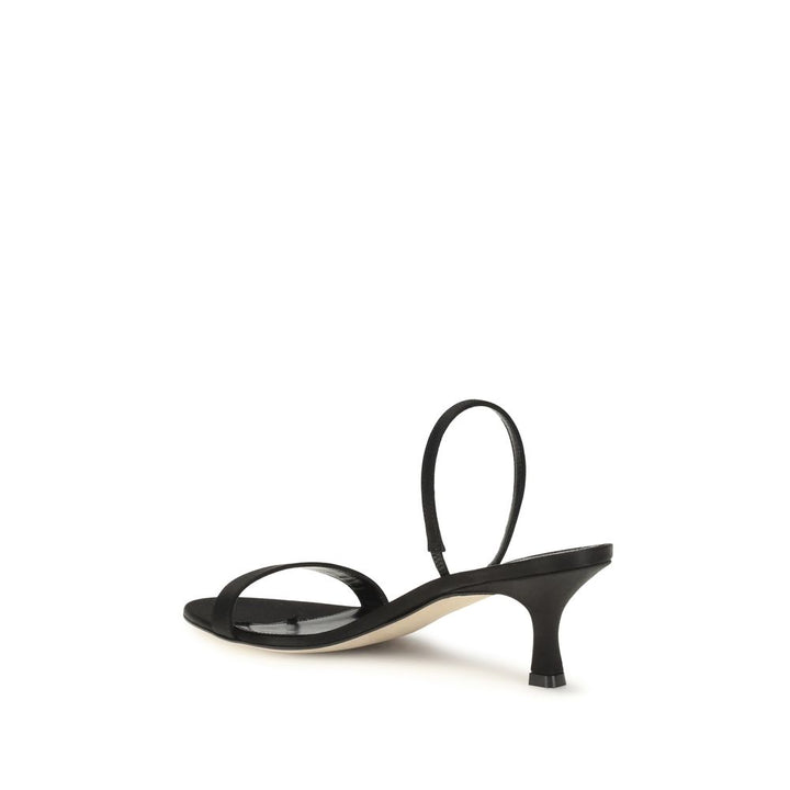 The Row Black Calf Leather Bos Taurus Stiletto Heel Sandals
