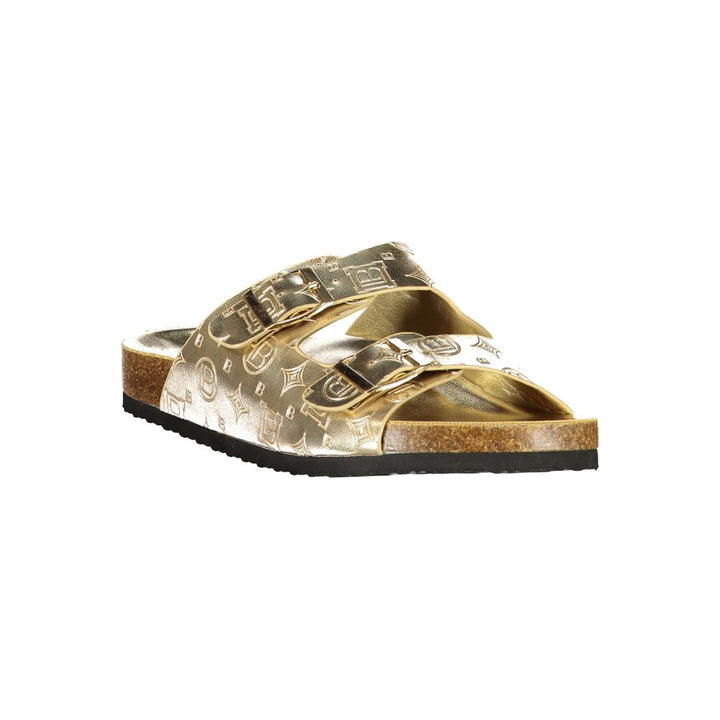 Laura Biagiotti Gold Polyethylene Flat Sandals