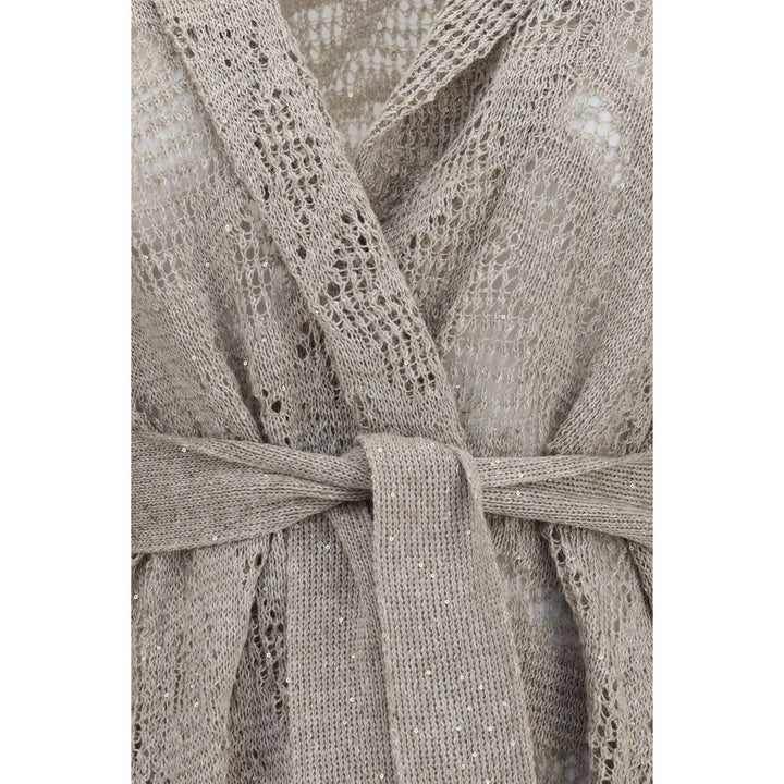 Brunello Cucinelli Beige Linen Cardigan