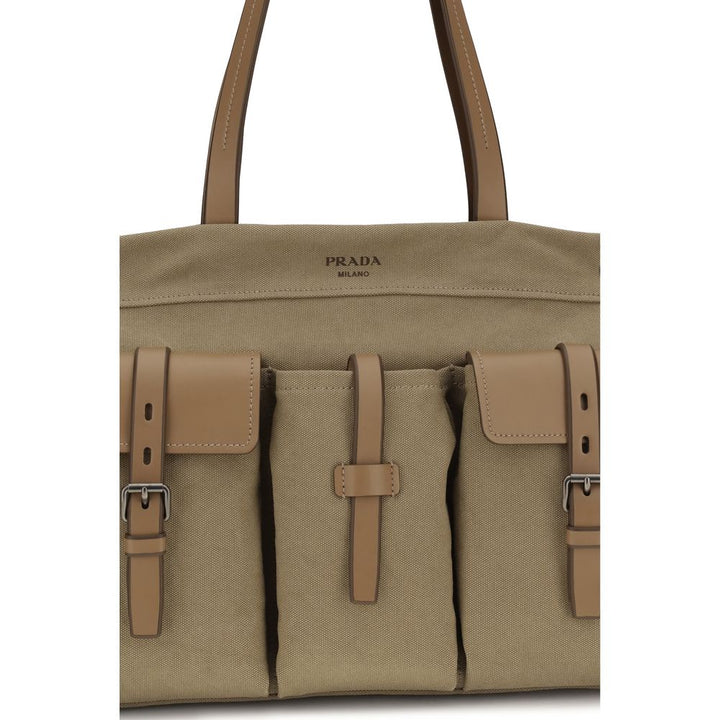Prada Bicolor Cotton Shoulder Bag