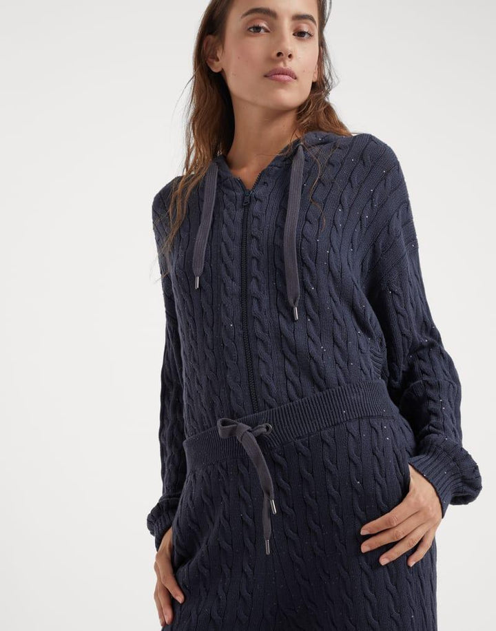 Brunello Cucinelli Blue Cotton Jumpsuit