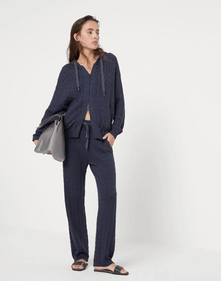 Brunello Cucinelli Blue Cotton Jumpsuit