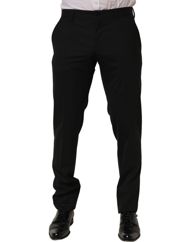 Dolce & Gabbana Black Wool Skinny Leg Dress Men Trouser Pants