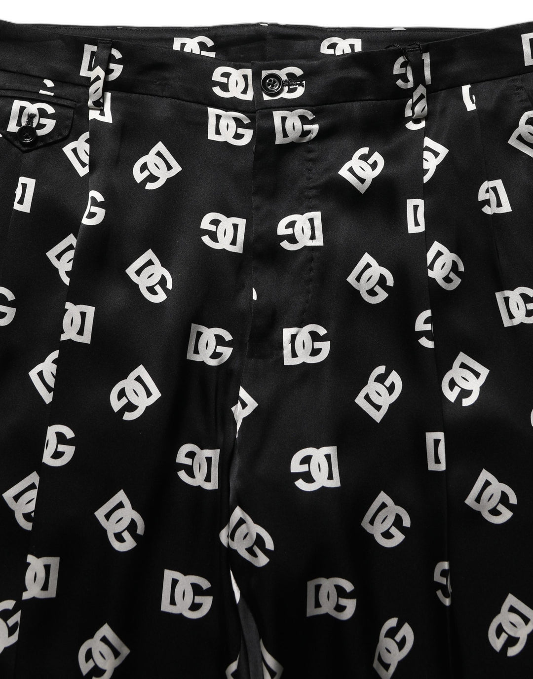 Dolce & Gabbana Black Silk Skinny Leg Dress Men Trouser Pants
