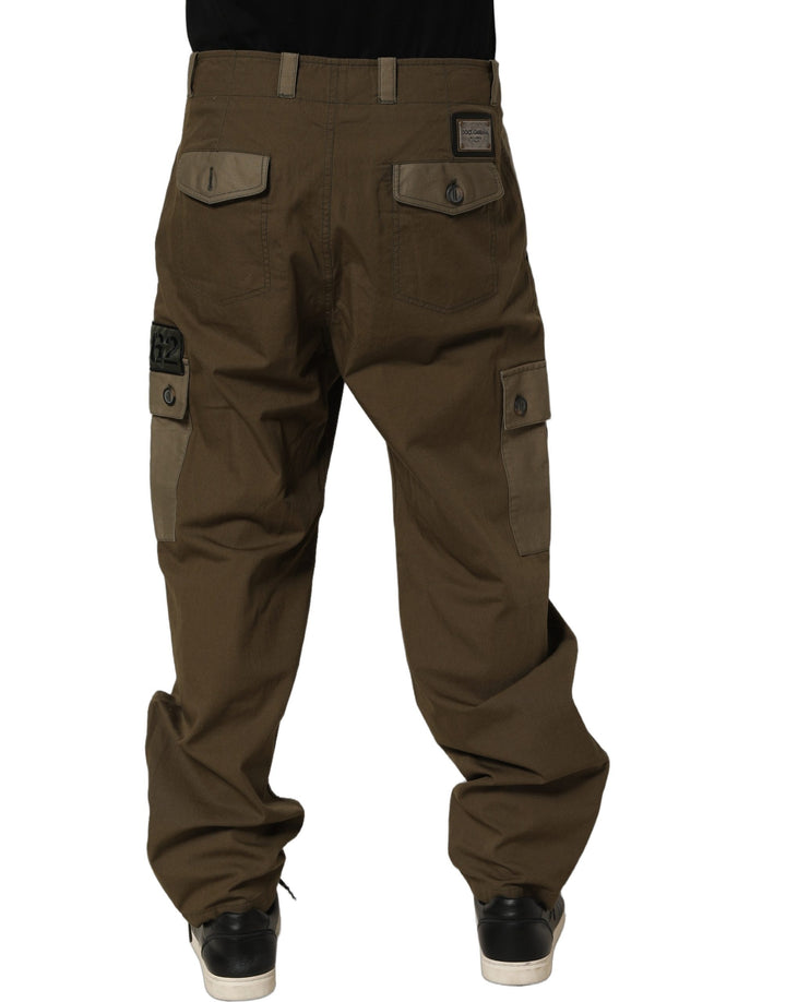 Dolce & Gabbana Brown Mid Waist Straight Cargo Trouser Pants