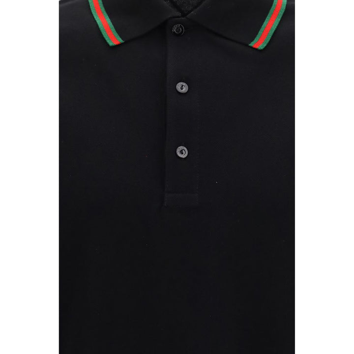 Gucci Black Cotton Polo Shirt