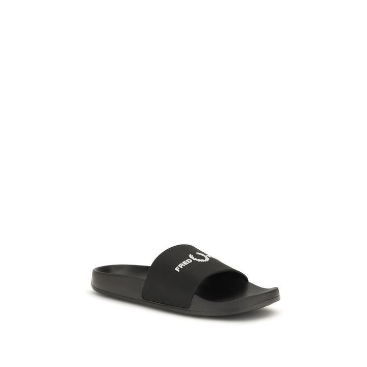 Fred Perry Black Rubber Sandals