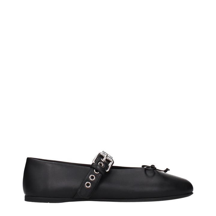 Miu Miu Black Leather Ballet Flats
