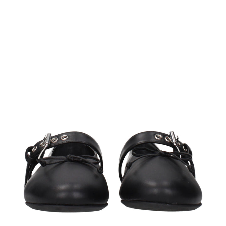Miu Miu Black Leather Ballet Flats