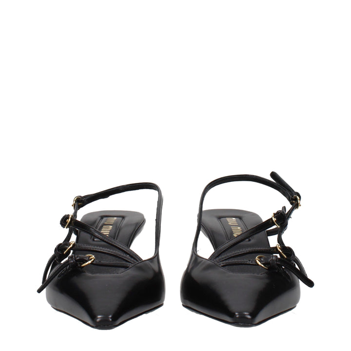 Miu Miu Black Leather High Heel Pumps