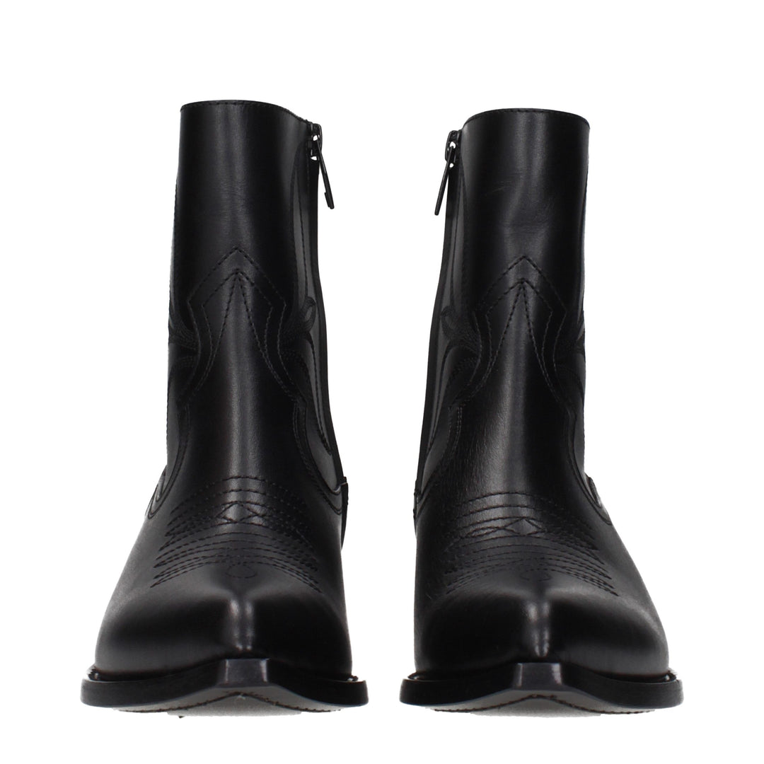 Celine Black Leather Ankle Boots