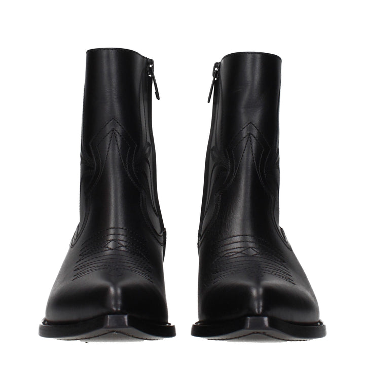 Celine Black Leather Ankle Boots