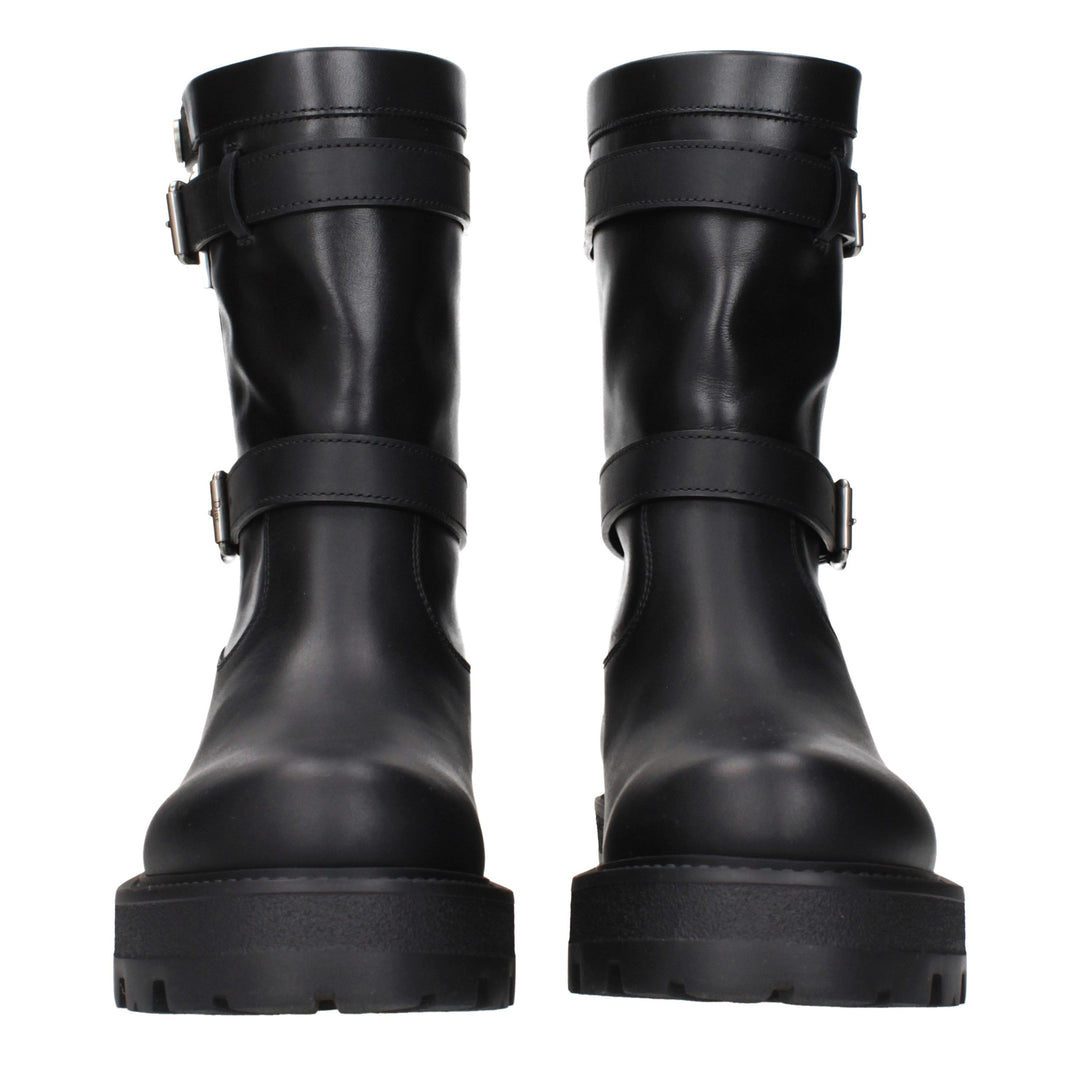 Christian Dior Black Leather Ankle Boots