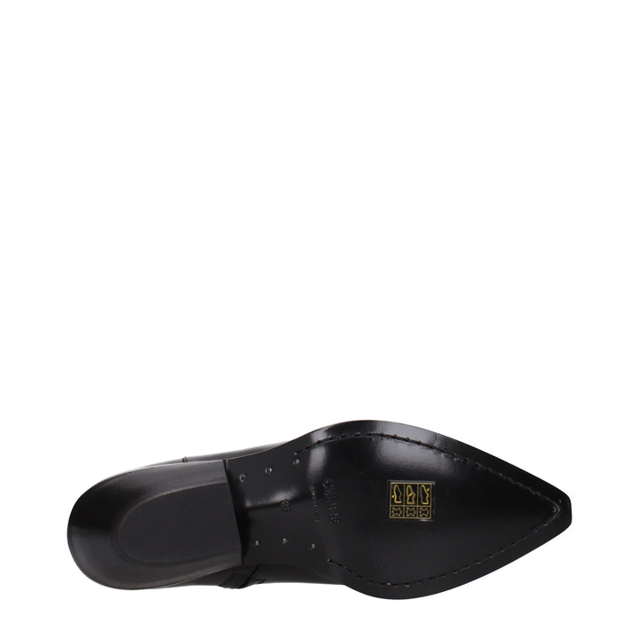 Celine Black Leather Ankle Boots