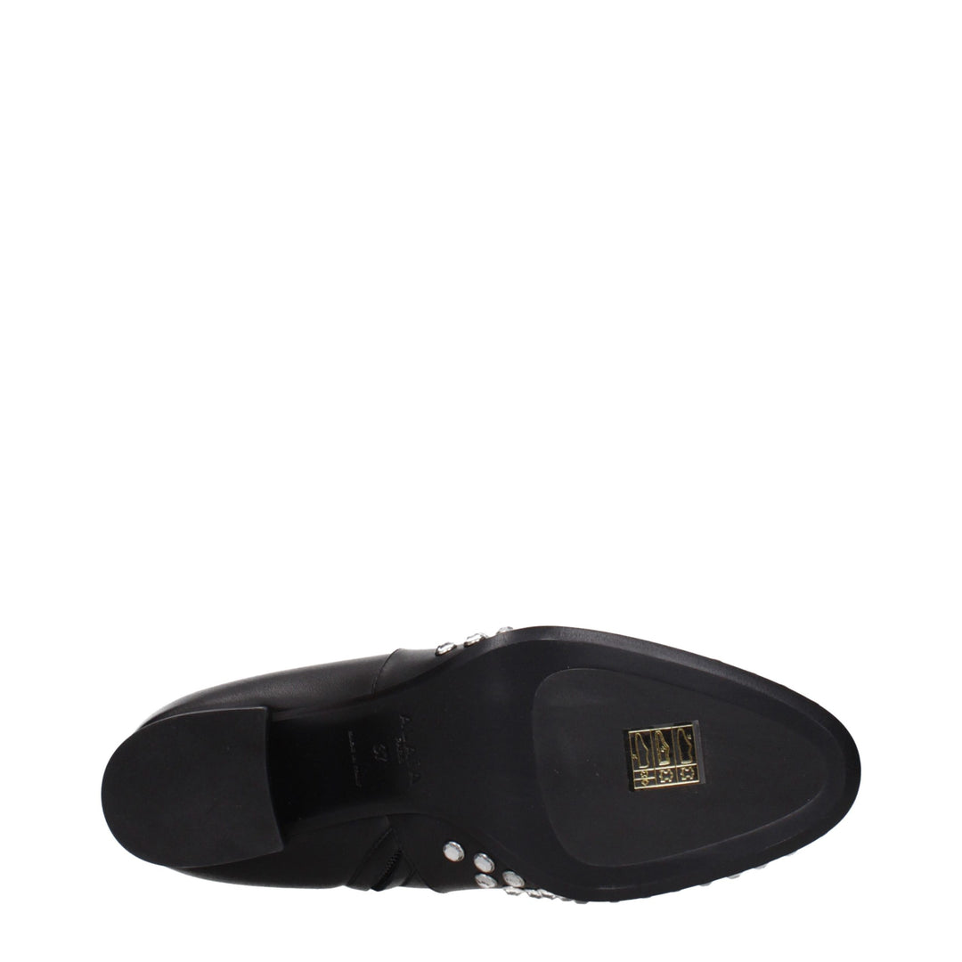 Alaïa Black Leather Ankle Boots