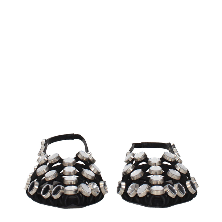The Attico Black Leather Ballet Flats