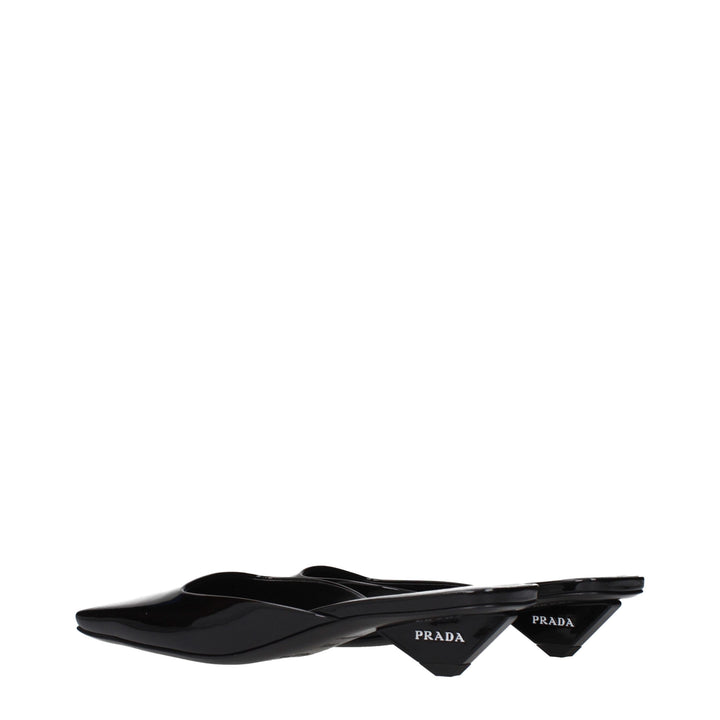Prada Black Leather Flat Sandals