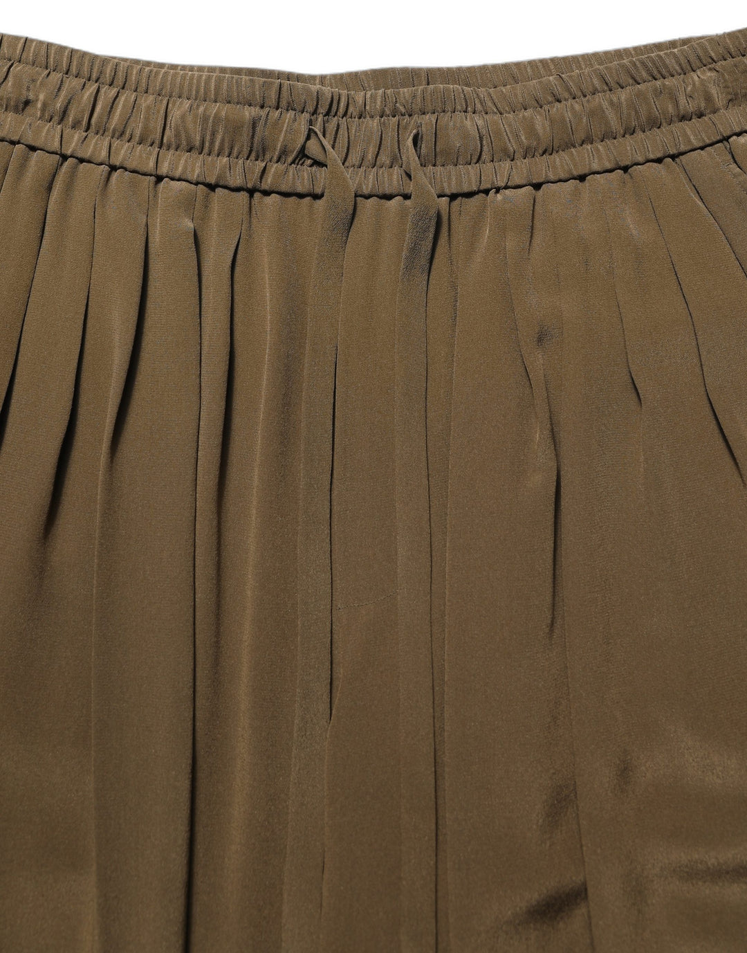 Dolce & Gabbana Brown Silk Mid Waist Pleated Bermuda Shorts