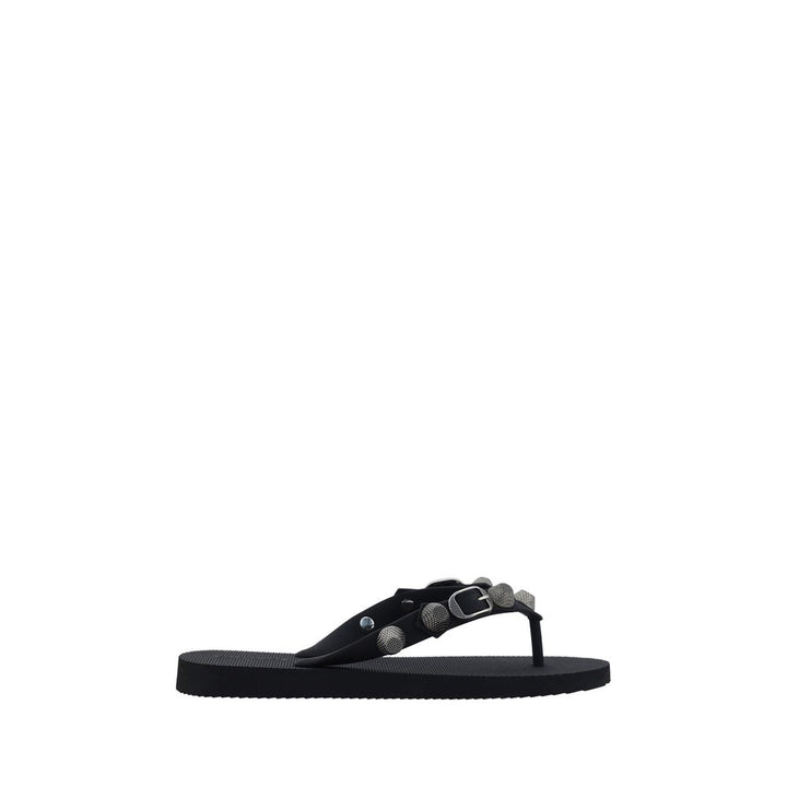 Balenciaga Black Polyurethane Flip-Flop Sandals