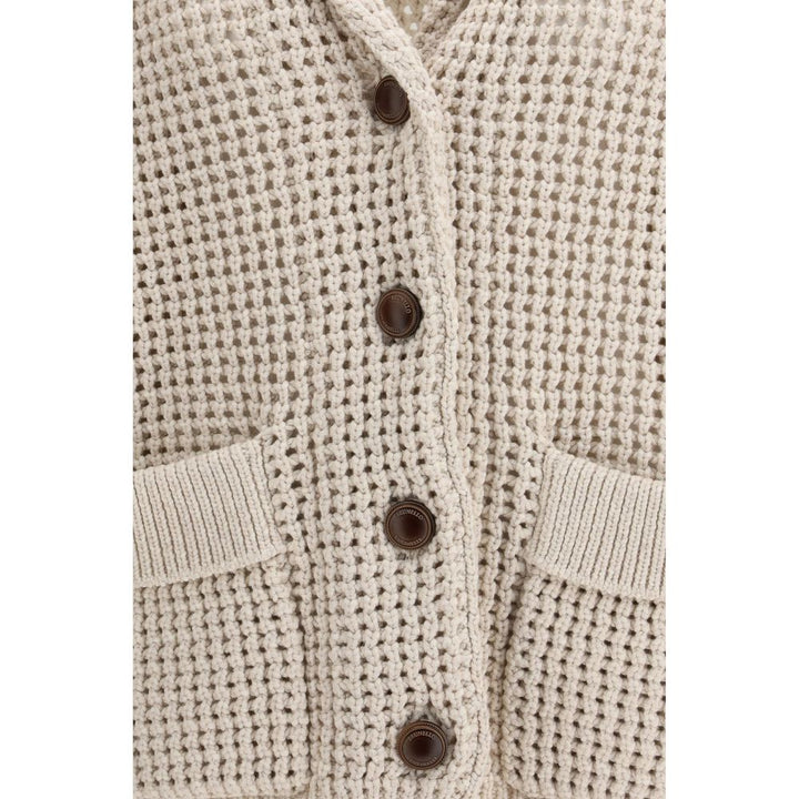 Brunello Cucinelli Beige Cotton Cardigan