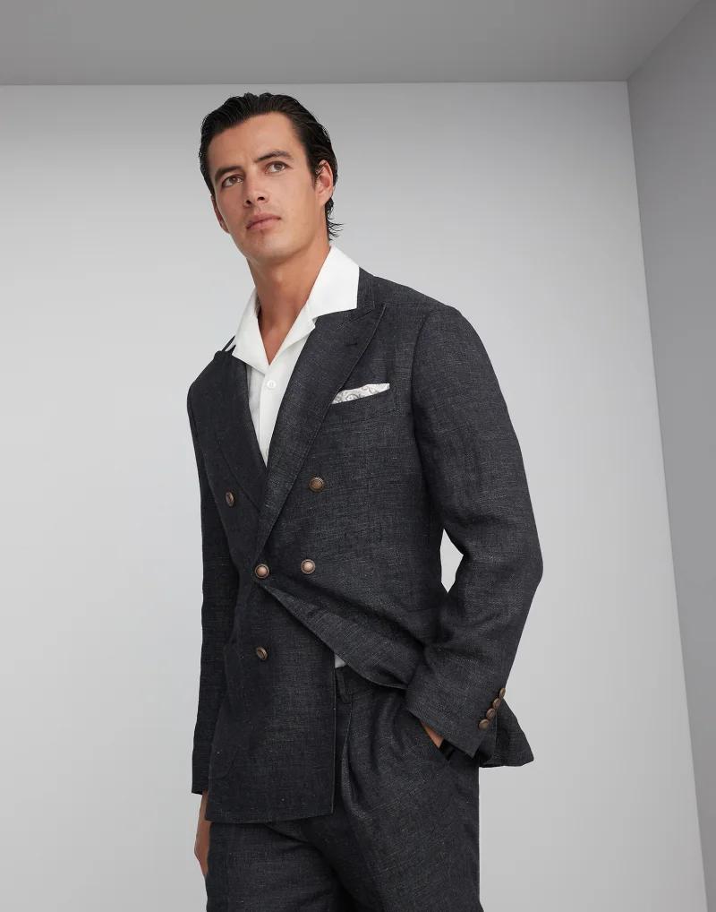 Brunello Cucinelli Black Linen Blazer