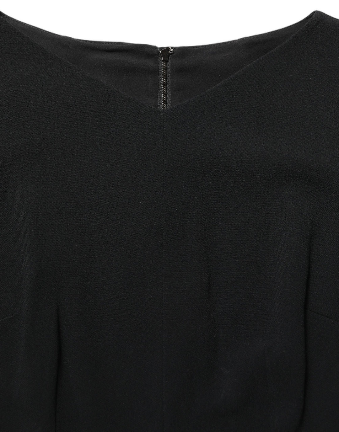 Dolce & Gabbana Black Viscose Short Sleeve A-line Midi Dress