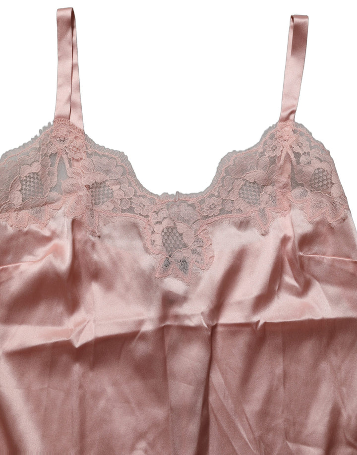 Dolce & Gabbana Light Pink Floral Lace Lingerie Underwear Top