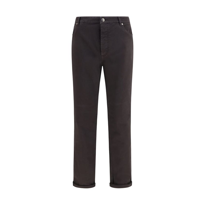Brunello Cucinelli Brown Cotton Cropped Jeans
