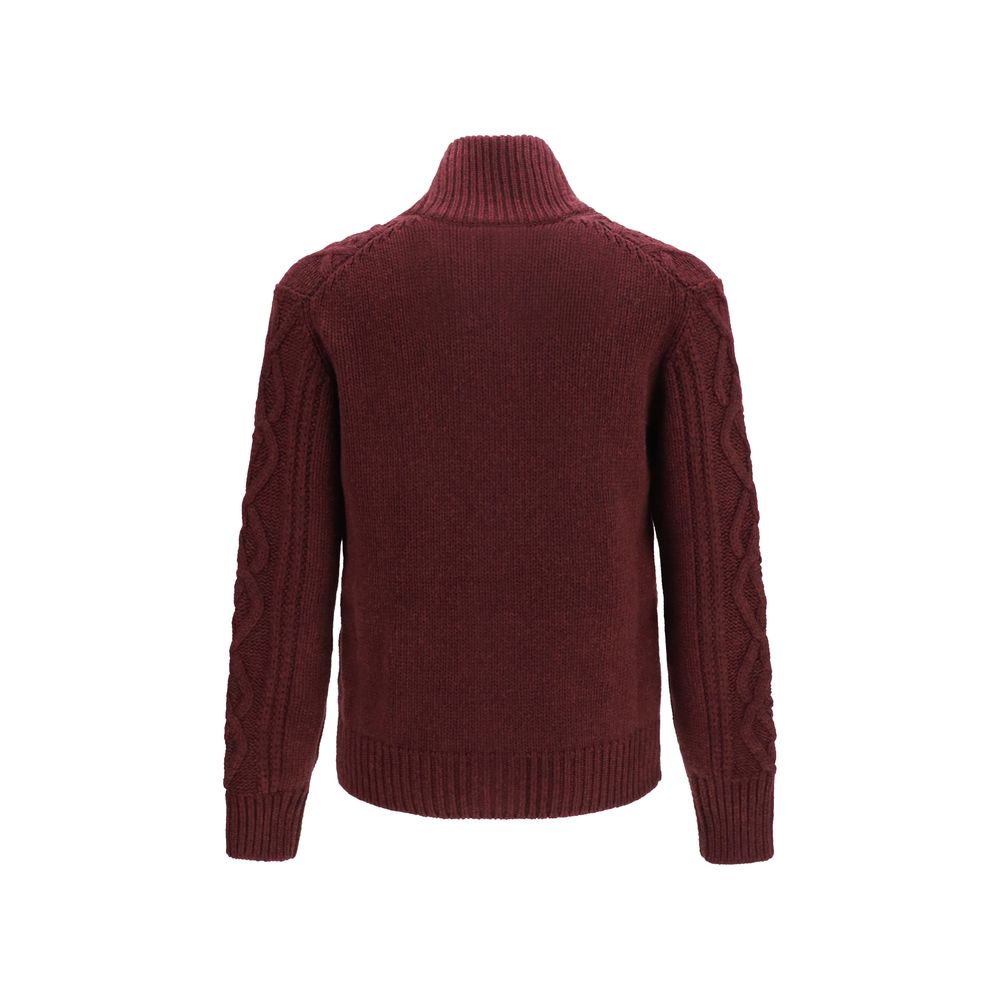 Brunello Cucinelli Bordeaux Cashmere Cardigan – SEYMAYKA