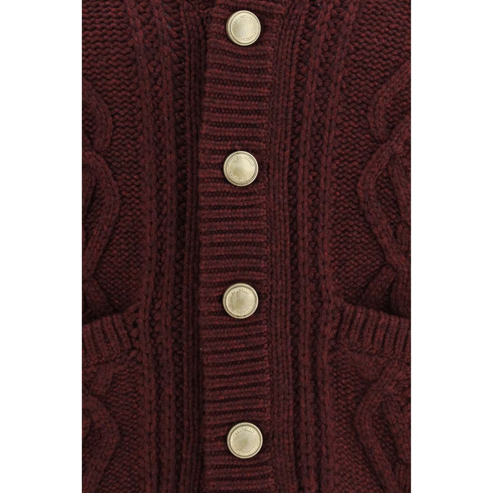 Brunello Cucinelli Bordeaux Cashmere Cardigan – SEYMAYKA
