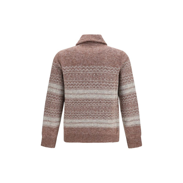 Brunello Cucinelli Bordeaux Alpaca Vicugna Pacos Cardigan