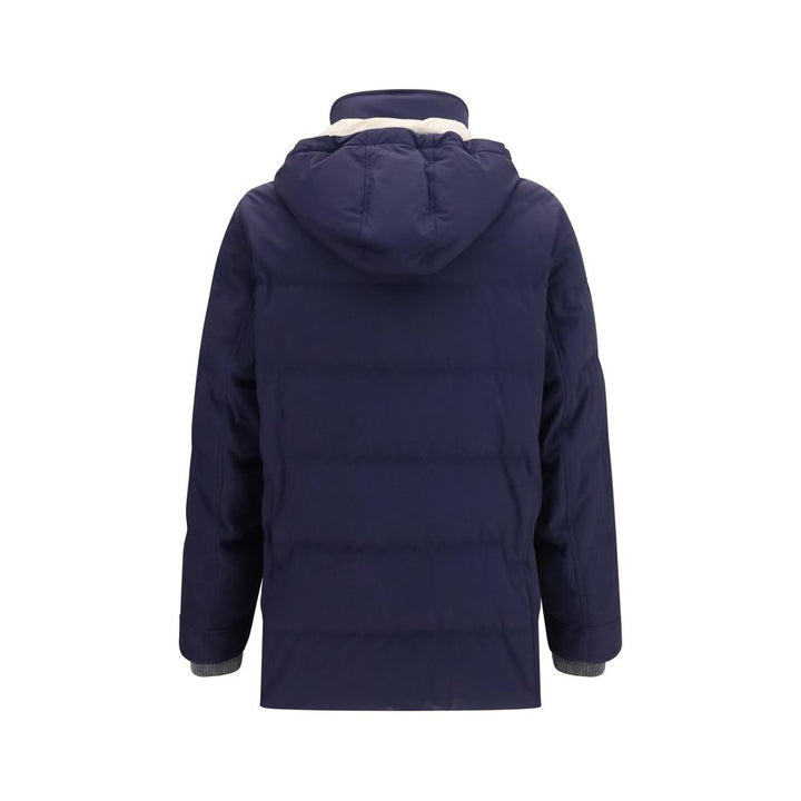 Brunello Cucinelli Blue Goose Down Full-Length Jacket