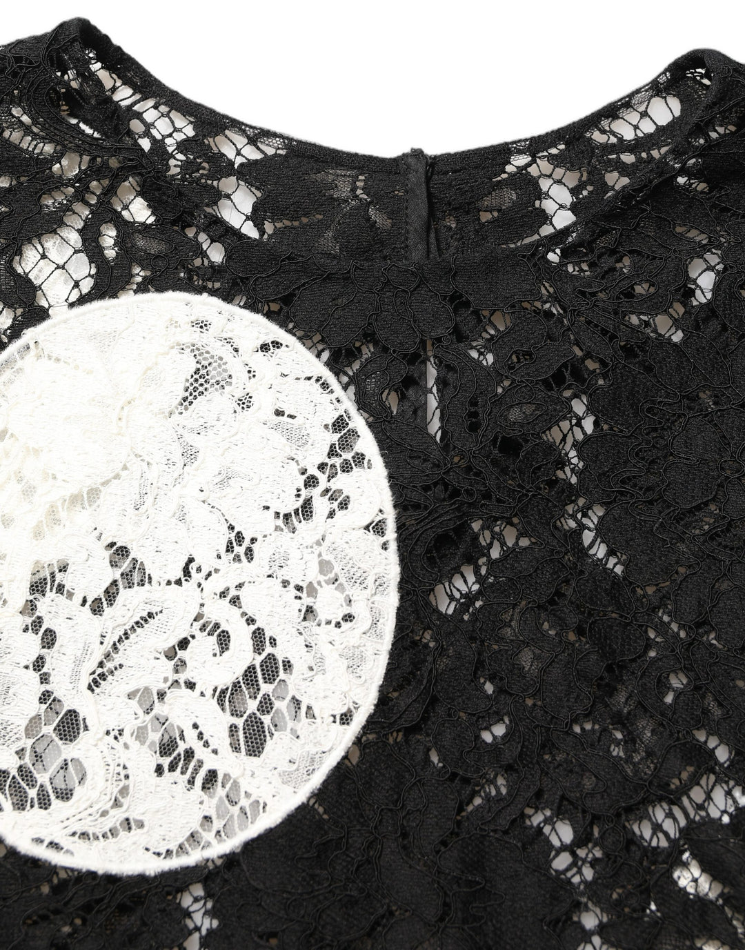 Dolce & Gabbana Black White Floral Lace Short Sleeve Blouse Top