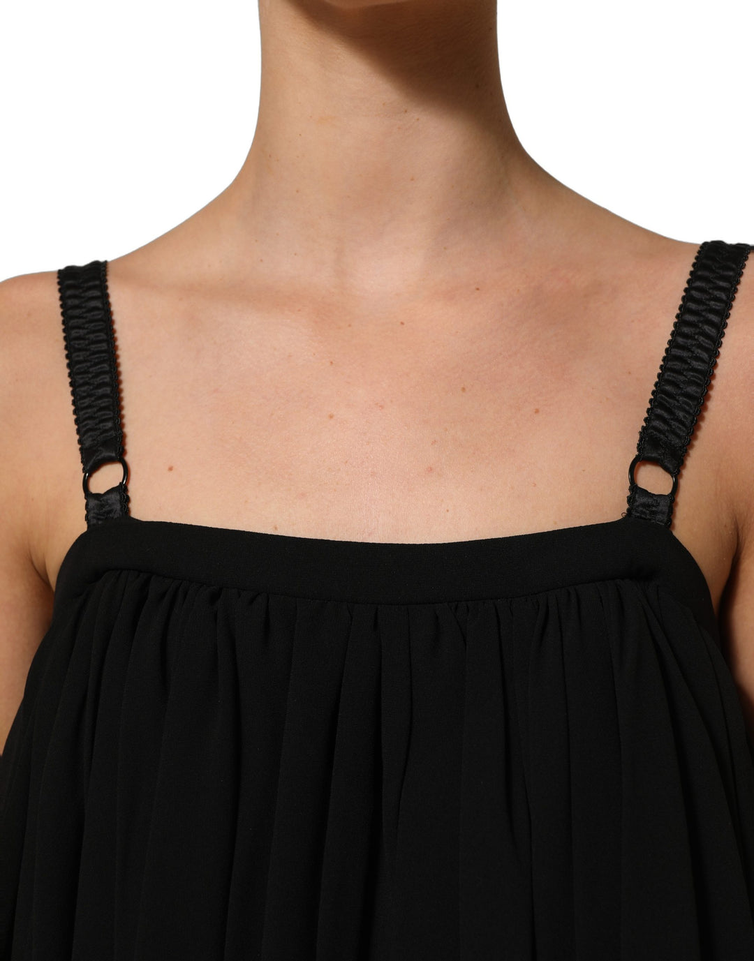 Dolce & Gabbana Black Sleeveless Floral Lace Tank Blouse Top