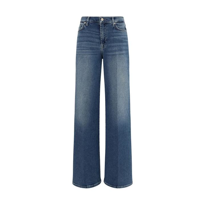 7FOR Blue Cotton Flared Jeans