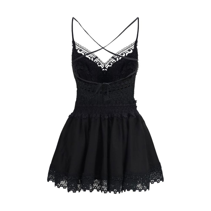 Charo Ruiz Black Cotton Casual Dress