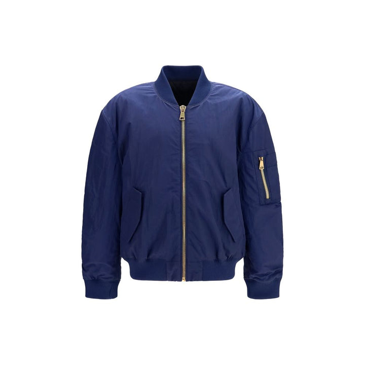 Balmain Blue Polyamide Bomber