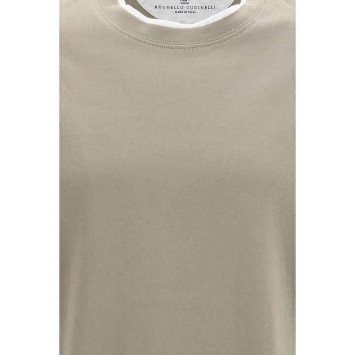 Brunello Cucinelli Bicolor Cotton T-Shirt
