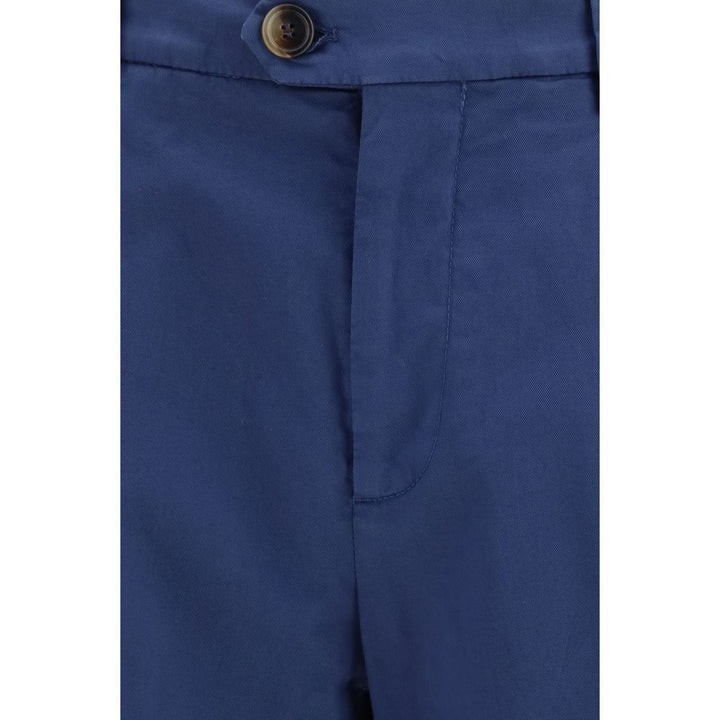 Brunello Cucinelli Blue Cotton Chino Pants
