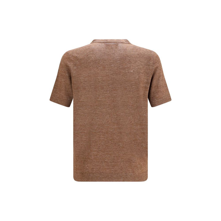 Brunello Cucinelli Brown Linen T-Shirt