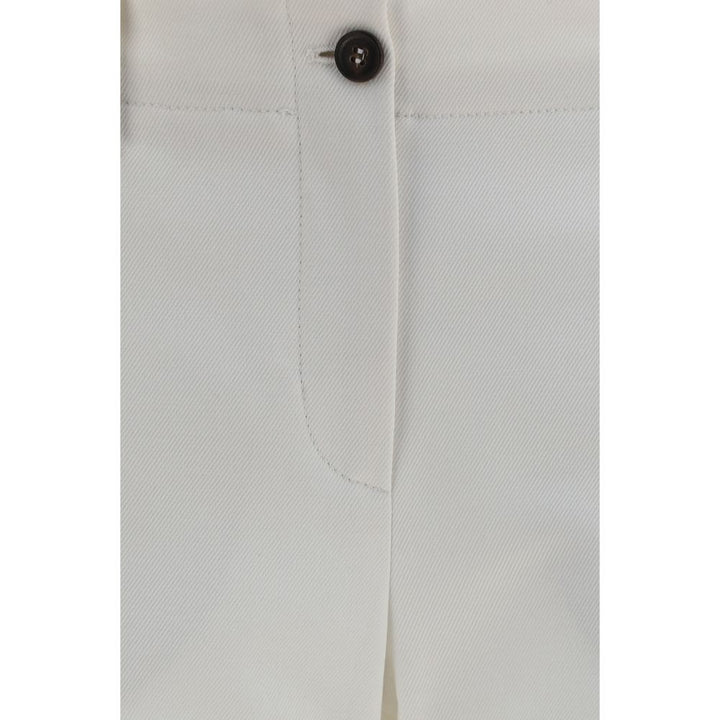 Brunello Cucinelli White Cotton Flared Pants