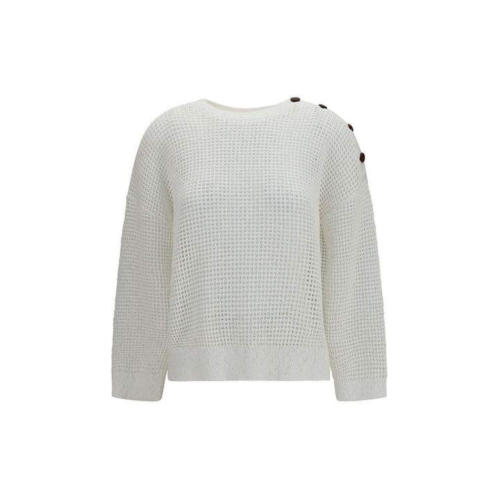 Brunello Cucinelli White Cotton Sweatshirt