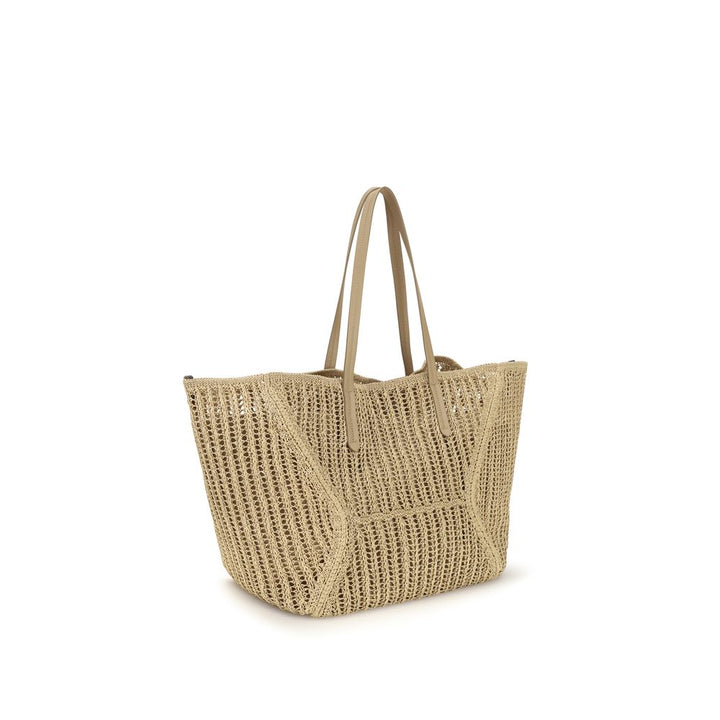 Brunello Cucinelli Beige Raffia Handbag