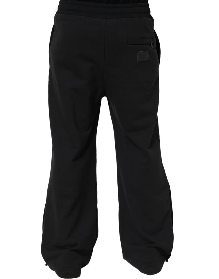 Dolce & Gabbana Black Drawstring Viscose Jogger Men Sweatpants Pants