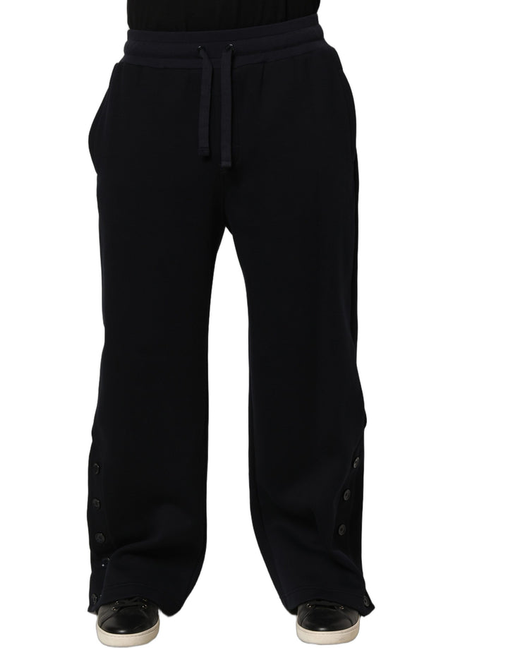 Dolce & Gabbana Black Drawstring Viscose Jogger Men Sweatpants Pants